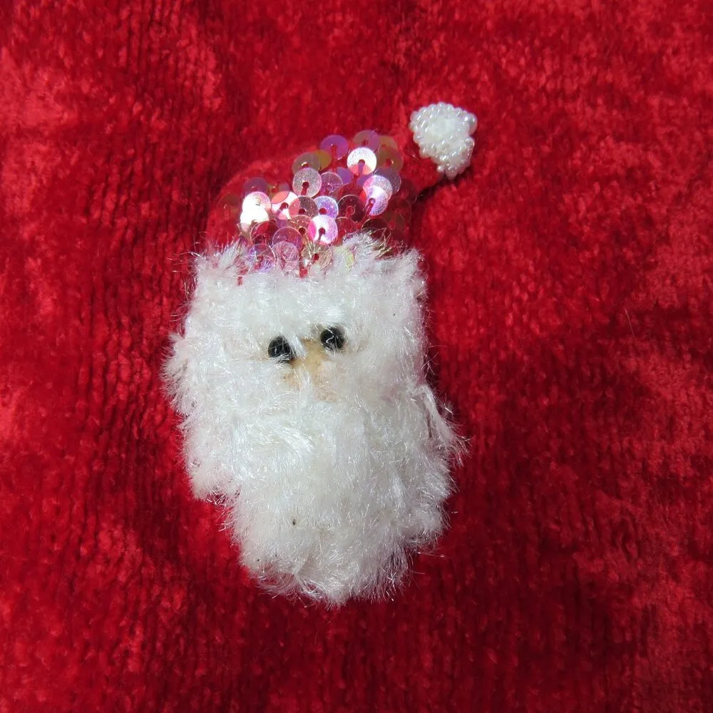 Love That Sweater Christmas Cardigan Santa Claus Stockings Red White Lg Beaded - Image 6