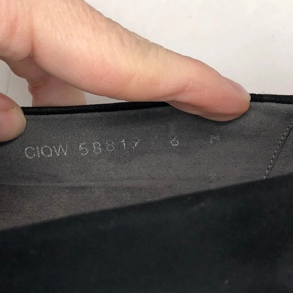 Stuart Weitzman Legacy Cap Toe Ballet Loafers Flat Black Suede Chain Accent  6 - Image 12