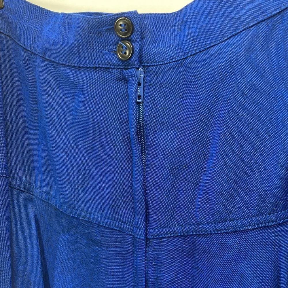 Vintage Liz Claiborne blue maxi skirt with a black sheen pockets 90s western - Image 4