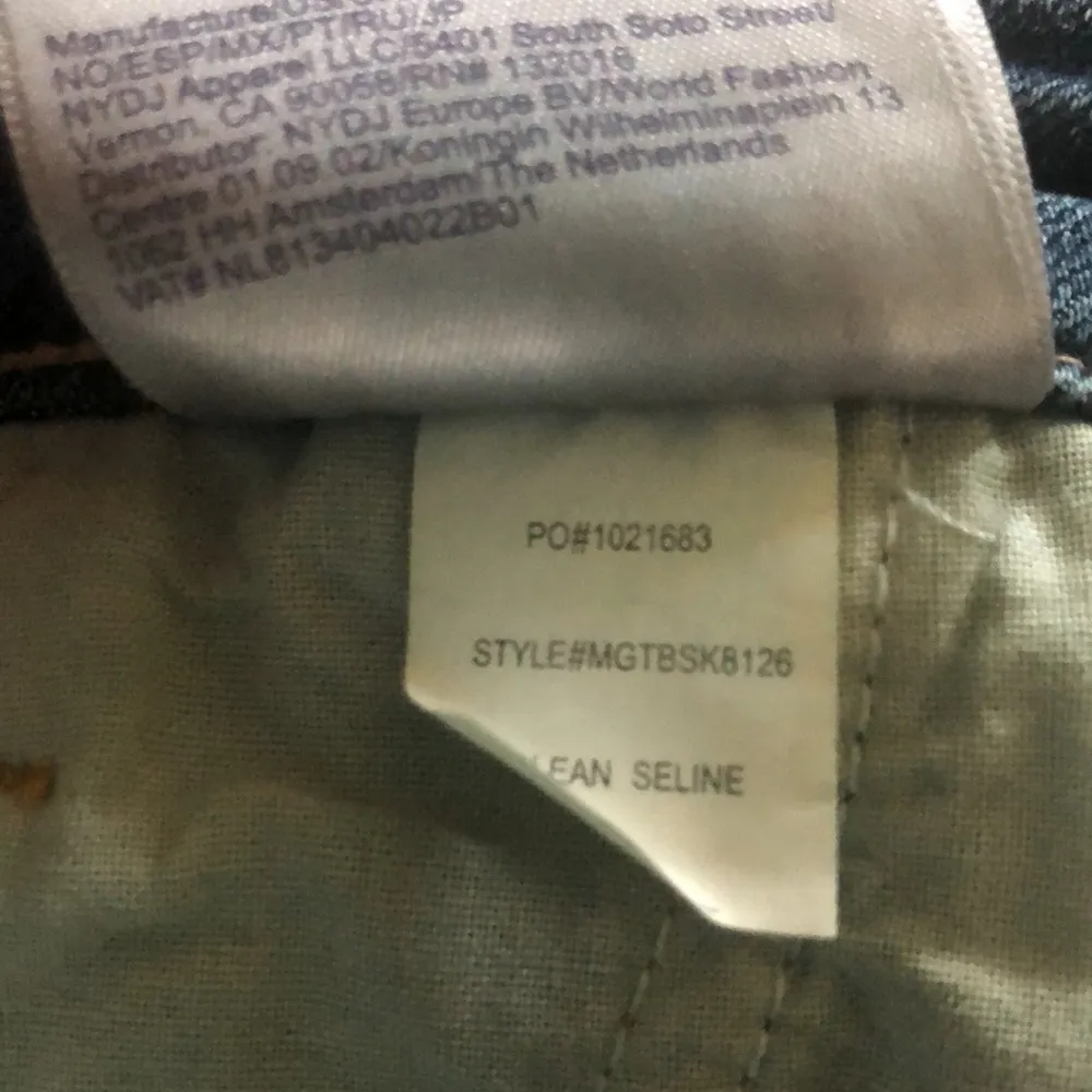 NYDJ Denim Midi Skirt Size 8 Front Patch- Clean Seline Knee Length Blue Stretch - Image 8