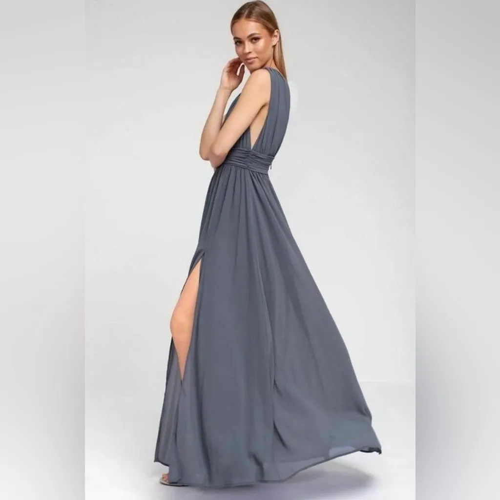 Lulu's Dress Denim Blue Heavenly Hues Maxi Dress Size xs‎ - Image 5