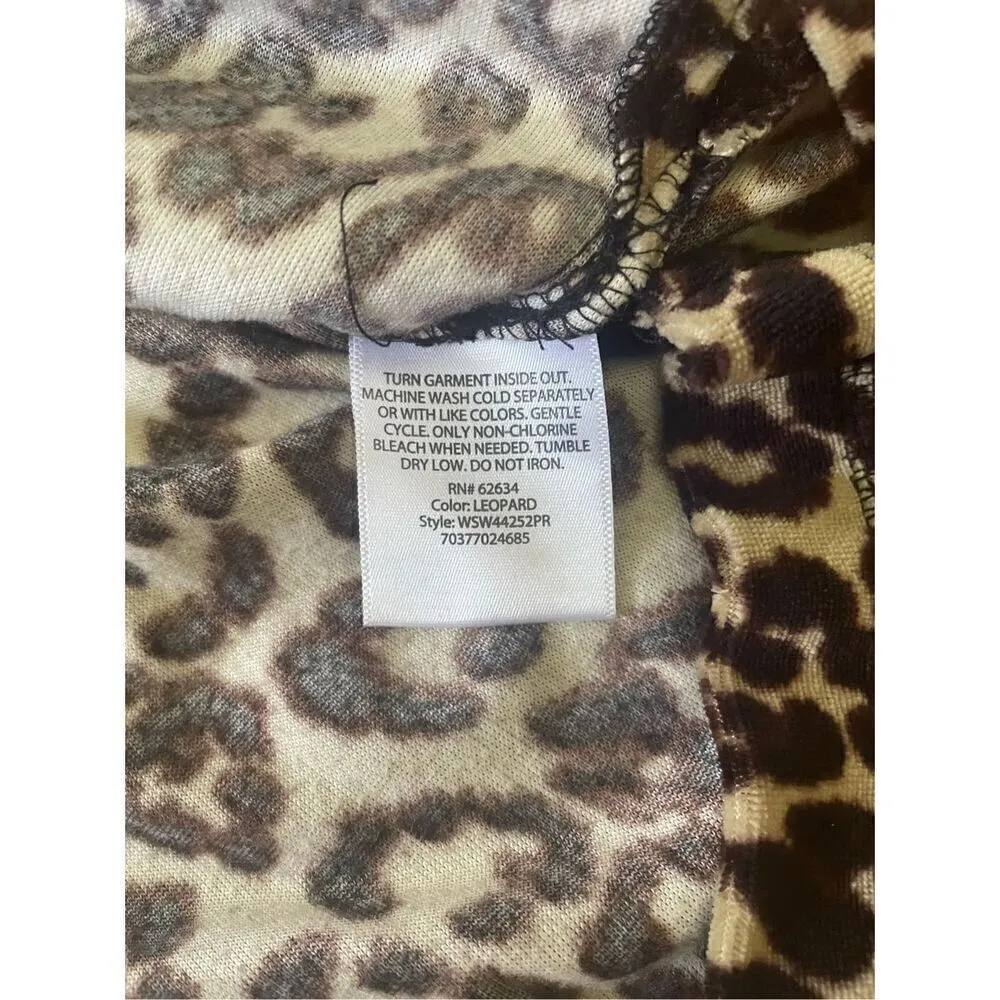 White Stag  Leopard print Long Sleeve Velor Tunic 2X - Image 3