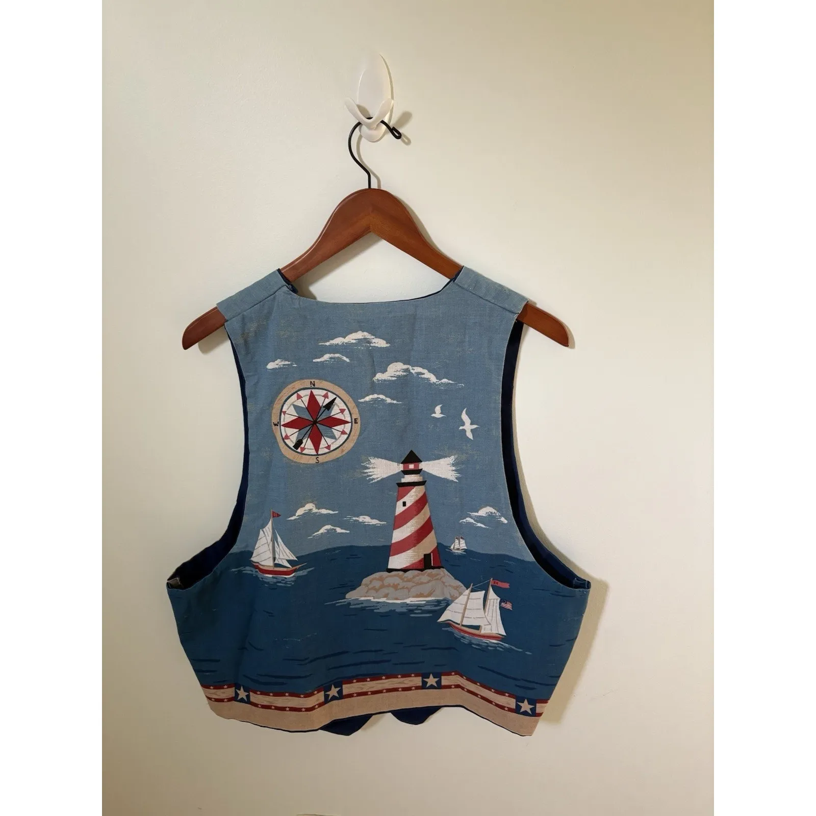 Homemade Lighthouse Beach Womens Vest Size 1X 4th Of July Sleeveless - Image 3