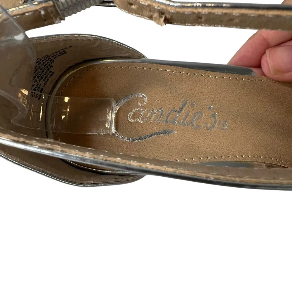 Candie's Open Toe Pumps Size 6.5 Ankle Strap Heels Evening Formal Party Shoe - Image 9