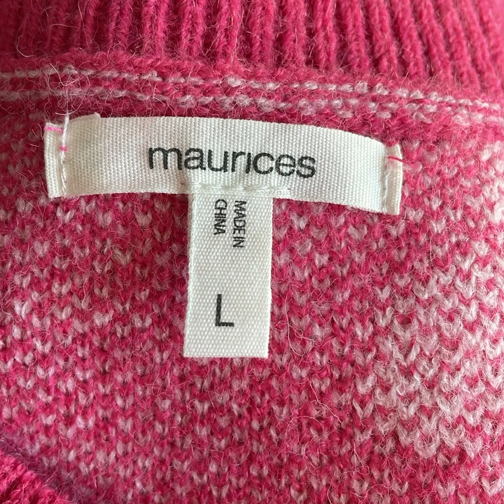 Maurices Pink Floral Jacquard Sweater - Image 5