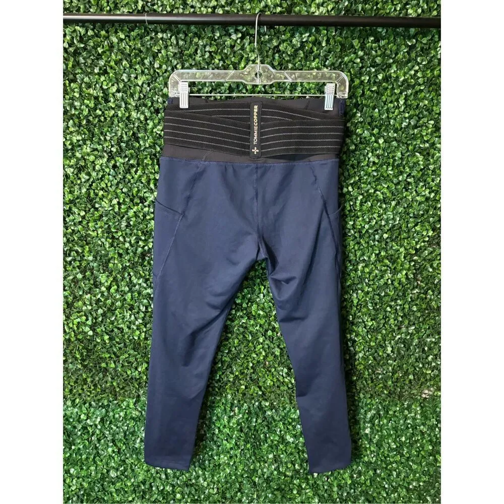 Tommie Copper Navy Blue 24" Lower Back Support Compression Leggings Sz Large - Image 2
