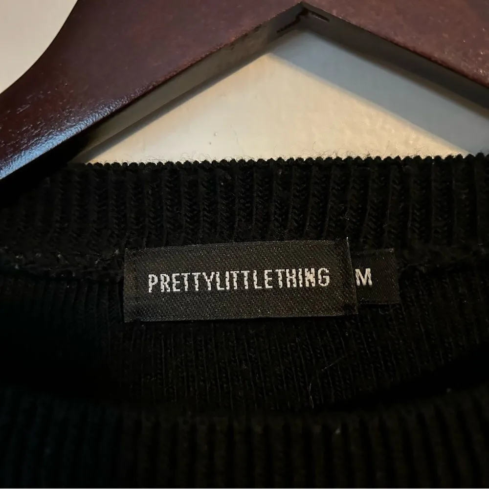 PrettyLittleThing Sweater Crewneck Colorblock Black White Knit Casual Neutral - Image 9