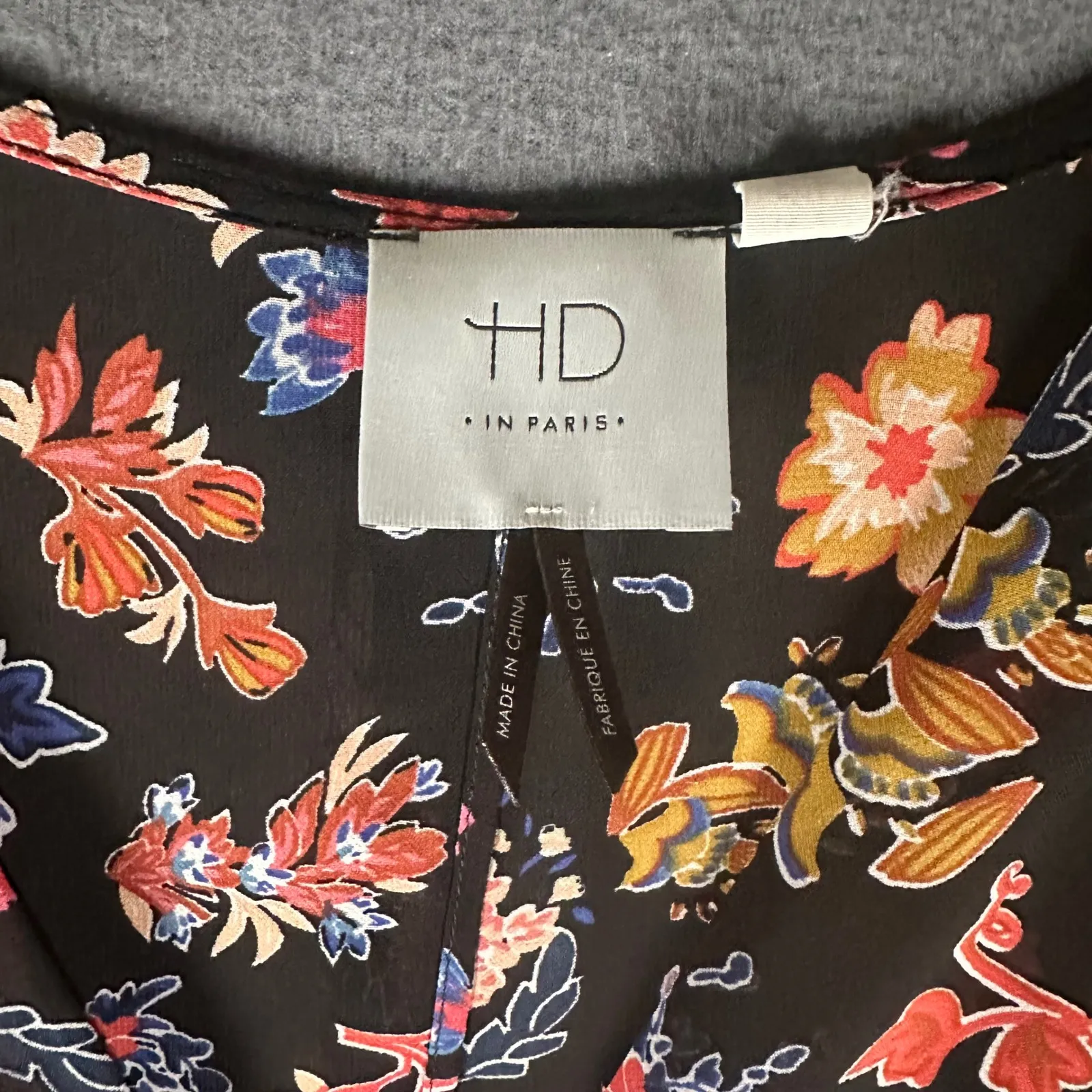 Anthro HD in Paris Maxi Dress Womens US 4 Sheer Floral Chiffon Cottage Peasant - Image 4