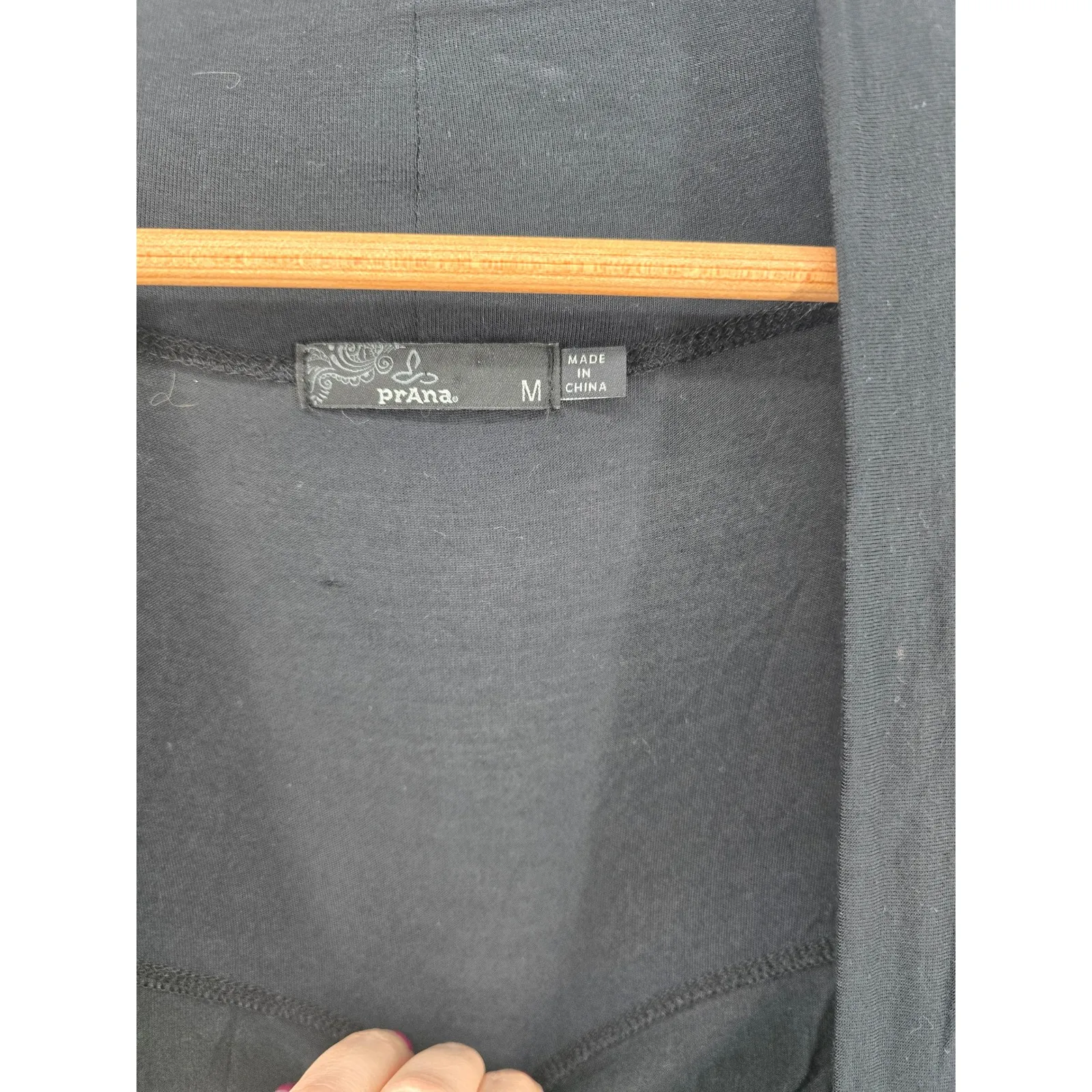 Prana Black Open Front Cardigan Sweater Modal Blend Size Medium - Image 2