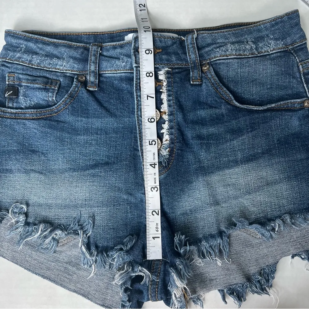 Kancan High rise stretch denim shorts dark wash medium - Image 9