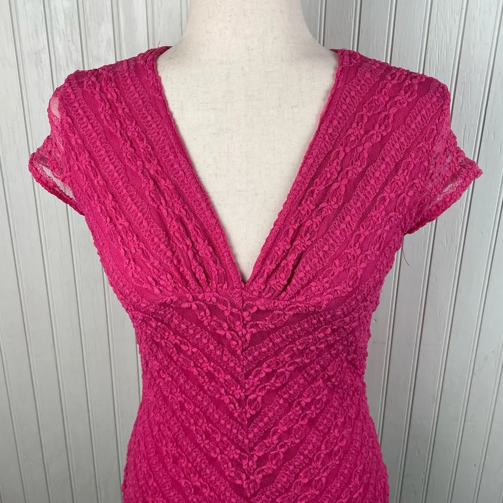 Vintage Y2K Wrapper Pink Lace V-neck Babydoll Top Blouse Size Medium Fairycore - Image 3