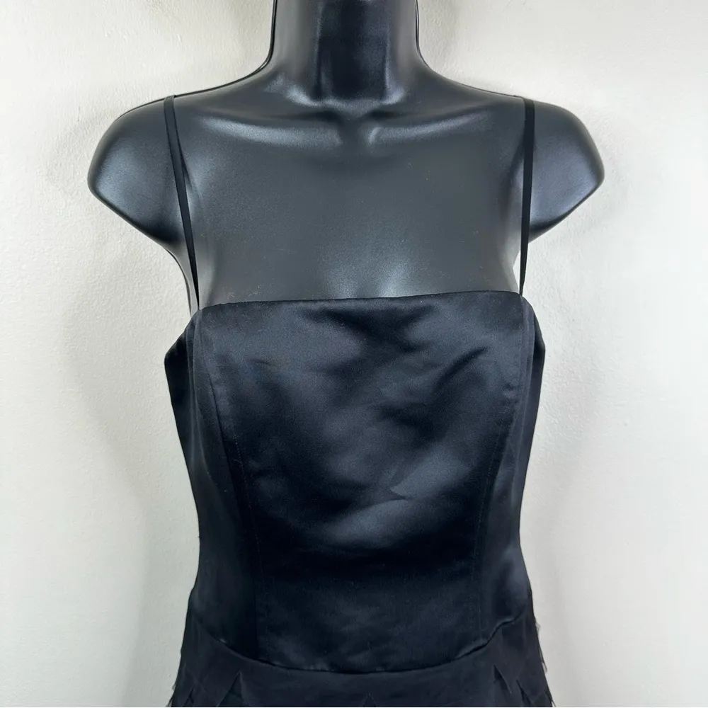 NEW BCBGMAXAZRIA Dress Womens 2 Black Organza Tulle Fairy Goth Dark Whimsy Y2K - Image 4