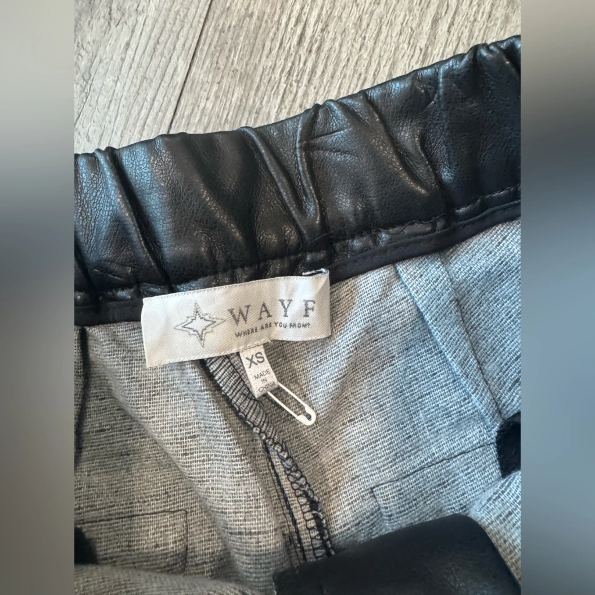 Wayf Sleek Black Wide Leg leather pants - Image 9