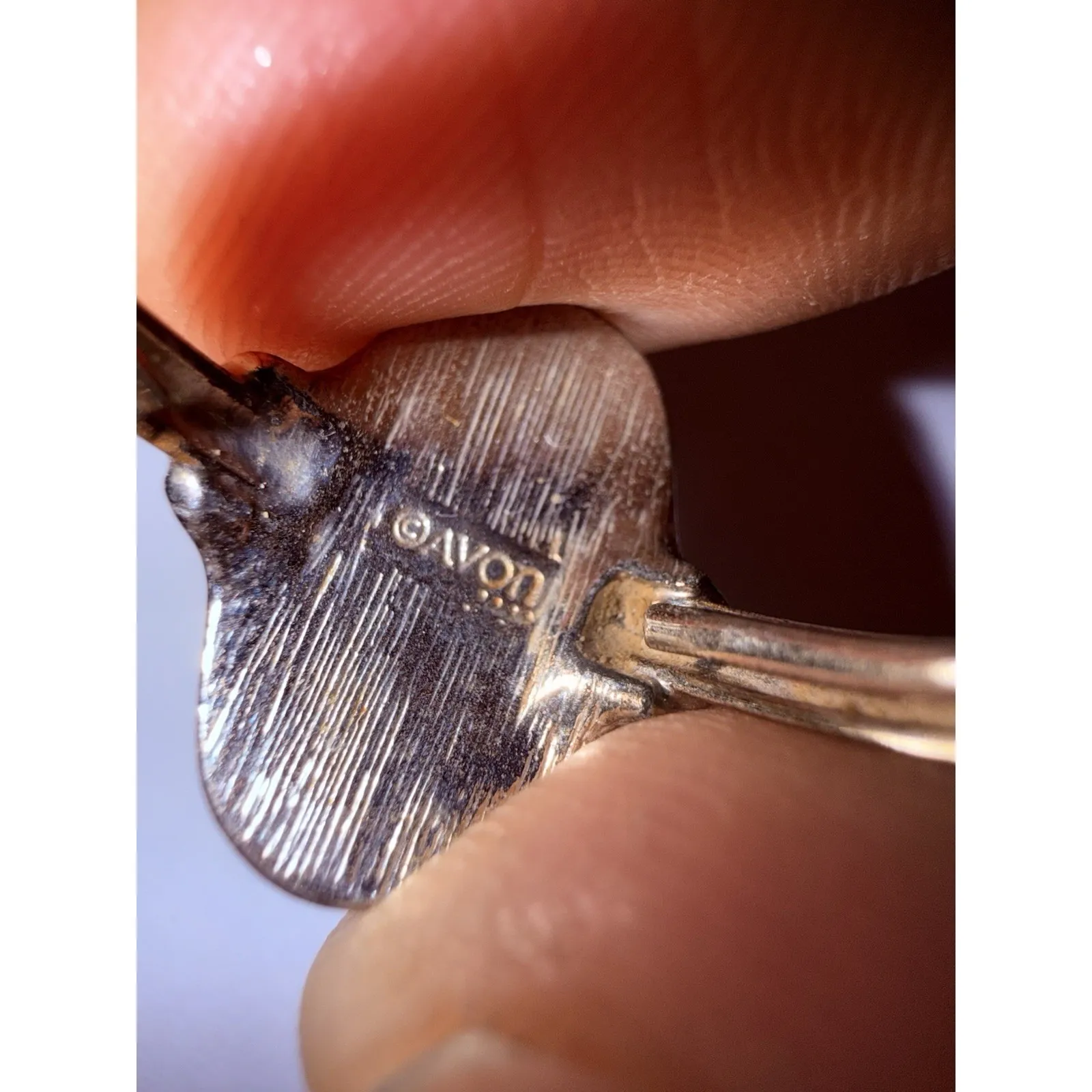 Vintage Avon 1970s Mother Of Pearl Large Abalone Shell Solitaire Ring ADJUSTABLE Silver - Image 8