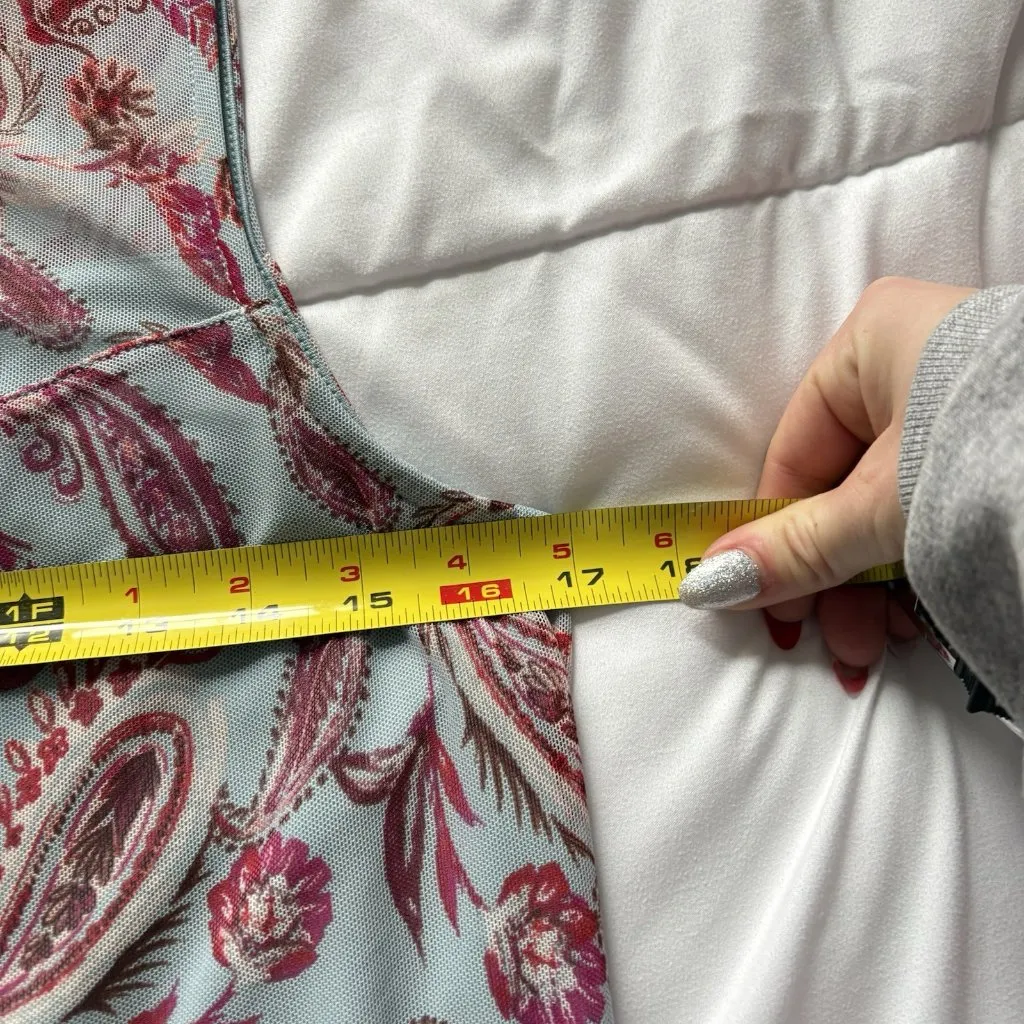 Apt 9 Womens Size Medium Blue Tank Top Blouse Paisley Officechic Corpcore City - Image 4