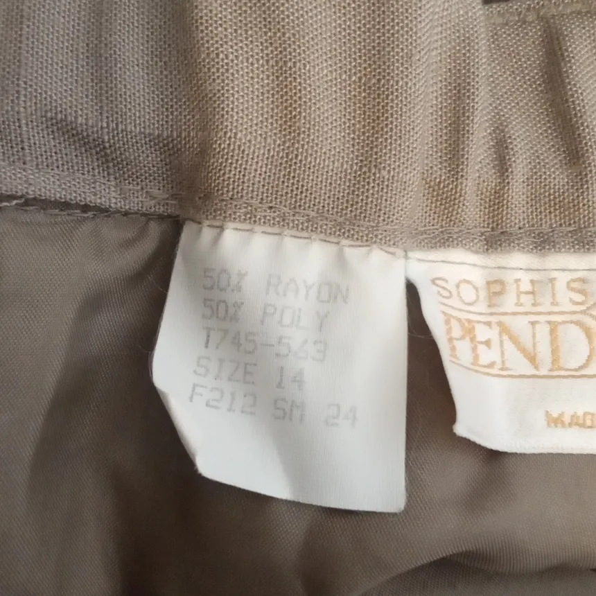 Pendleton Sophisticates Vintage Lined Button High Rise Office Womens  Pants 14 - Image 7