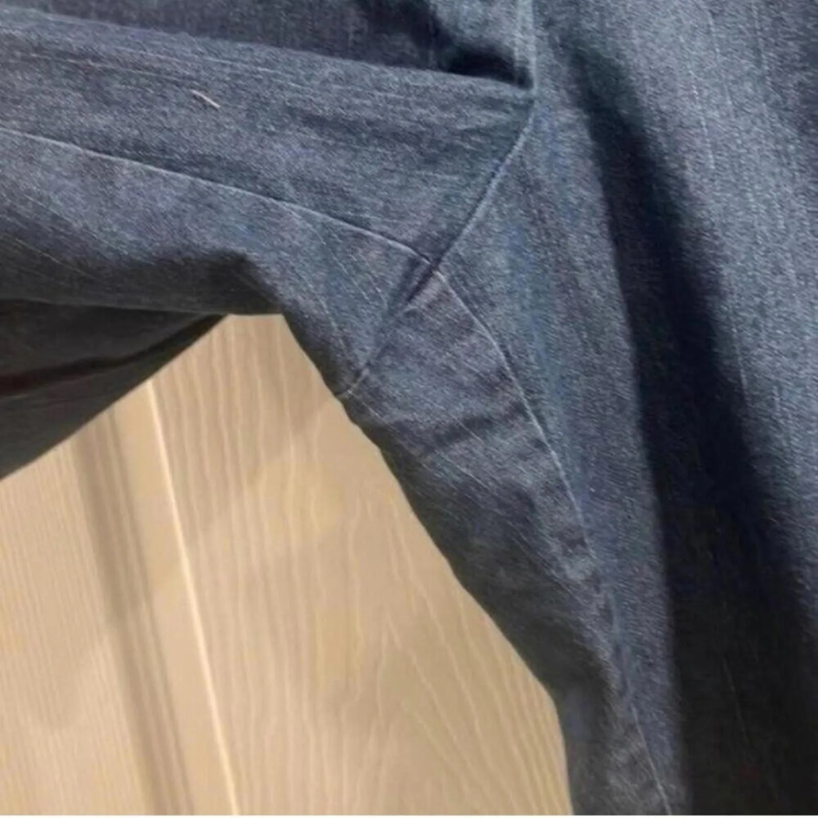 Larry Levine  Blue Denim Jean Chambray Pants Stretch Casual - Image 4