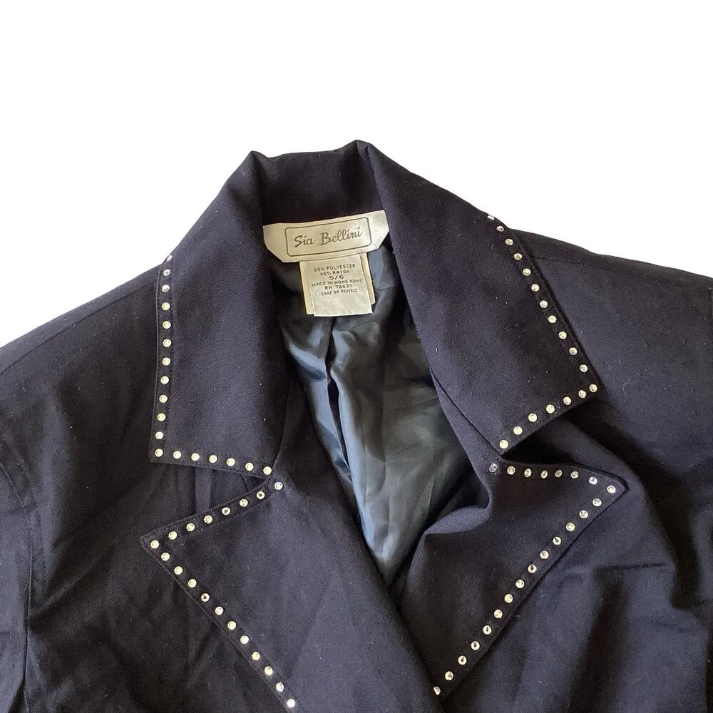 Vintage Sia Bellini Bolero Jacket Black Size 6 - Image 4