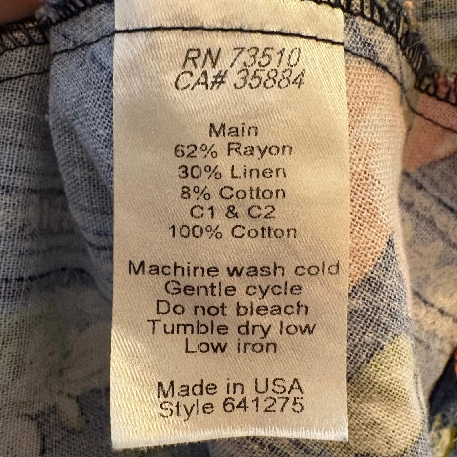 Ivy Jane Boho Lagenlook Mixed Print Babydoll Top Frayed Edges Size S/M - Image 6