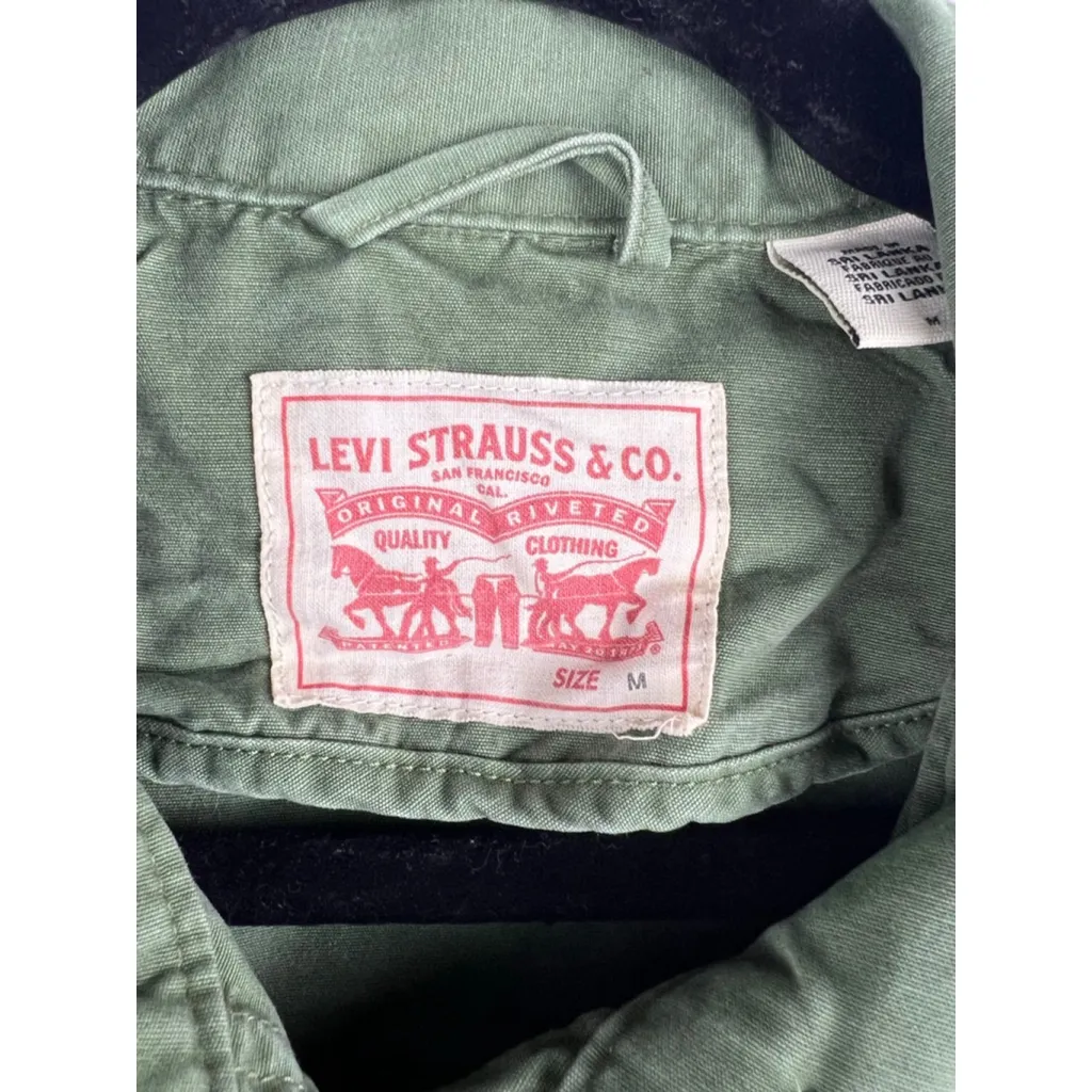 Levi's Utility Military Field Jacket Olive Green Size Medium - Image 2