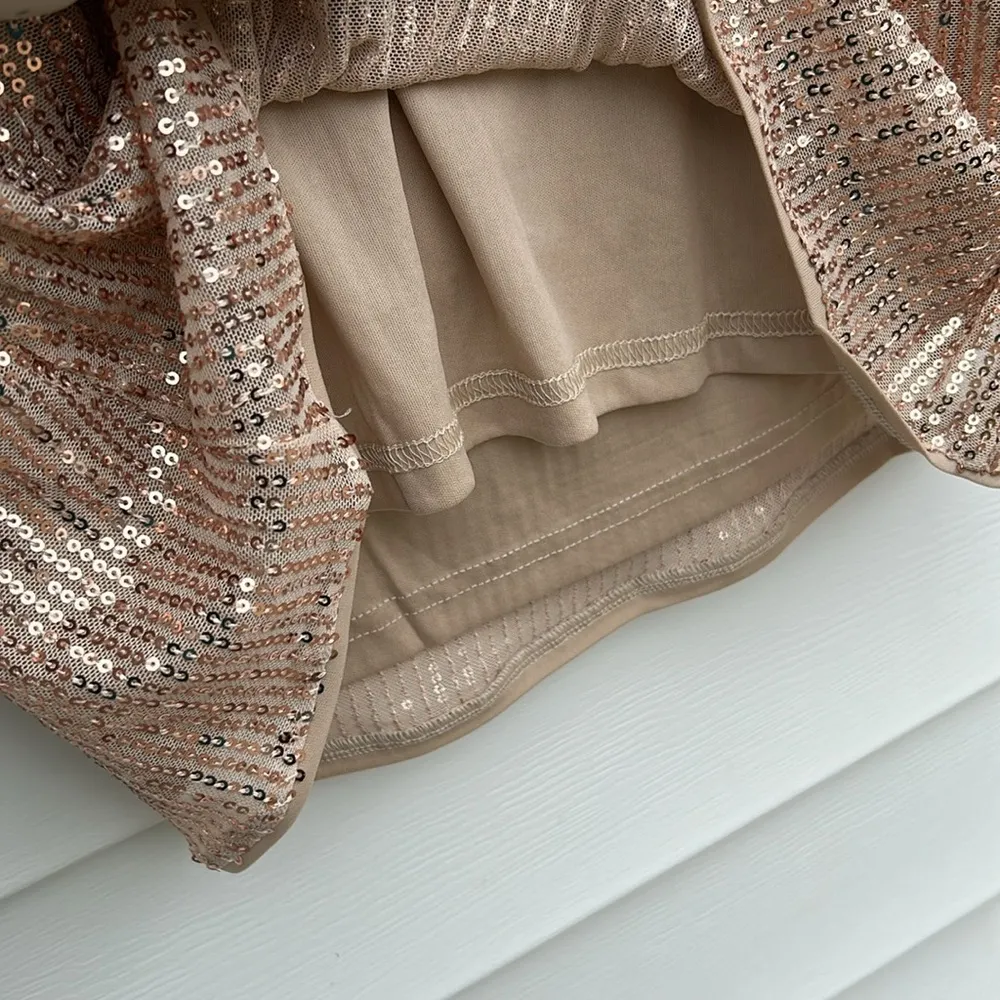 Grace Karin Gold Sequin Cut Out Blouse - Image 6