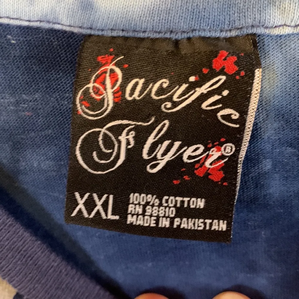 Vintage Pacific Flyer Angel, Skulls & Floral Tie Dye Print T - Image 3