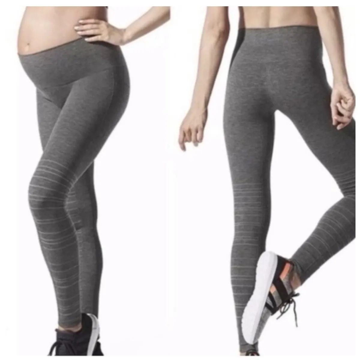 Blanqi Small Sport Support Hipster Maternity Post Partum Leggings Grey Gray - Image 2