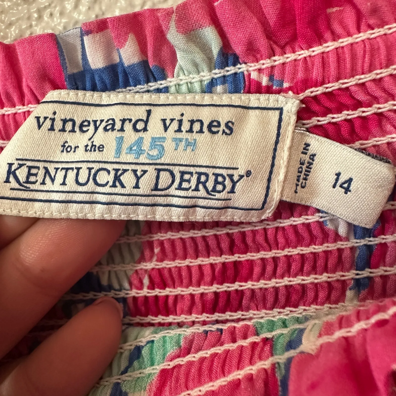 Vineyard Vines Kentucky Derby Floral Off Shoulder Run for the Roses Dress Sz‎ 14 - Image 6