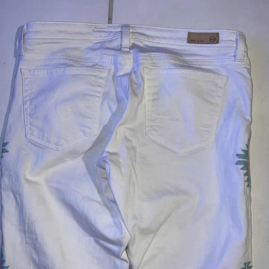 Ag Adriano Goldschmied stilt cigarette leg jeans
Tribal, embroidered 30R - Image 10