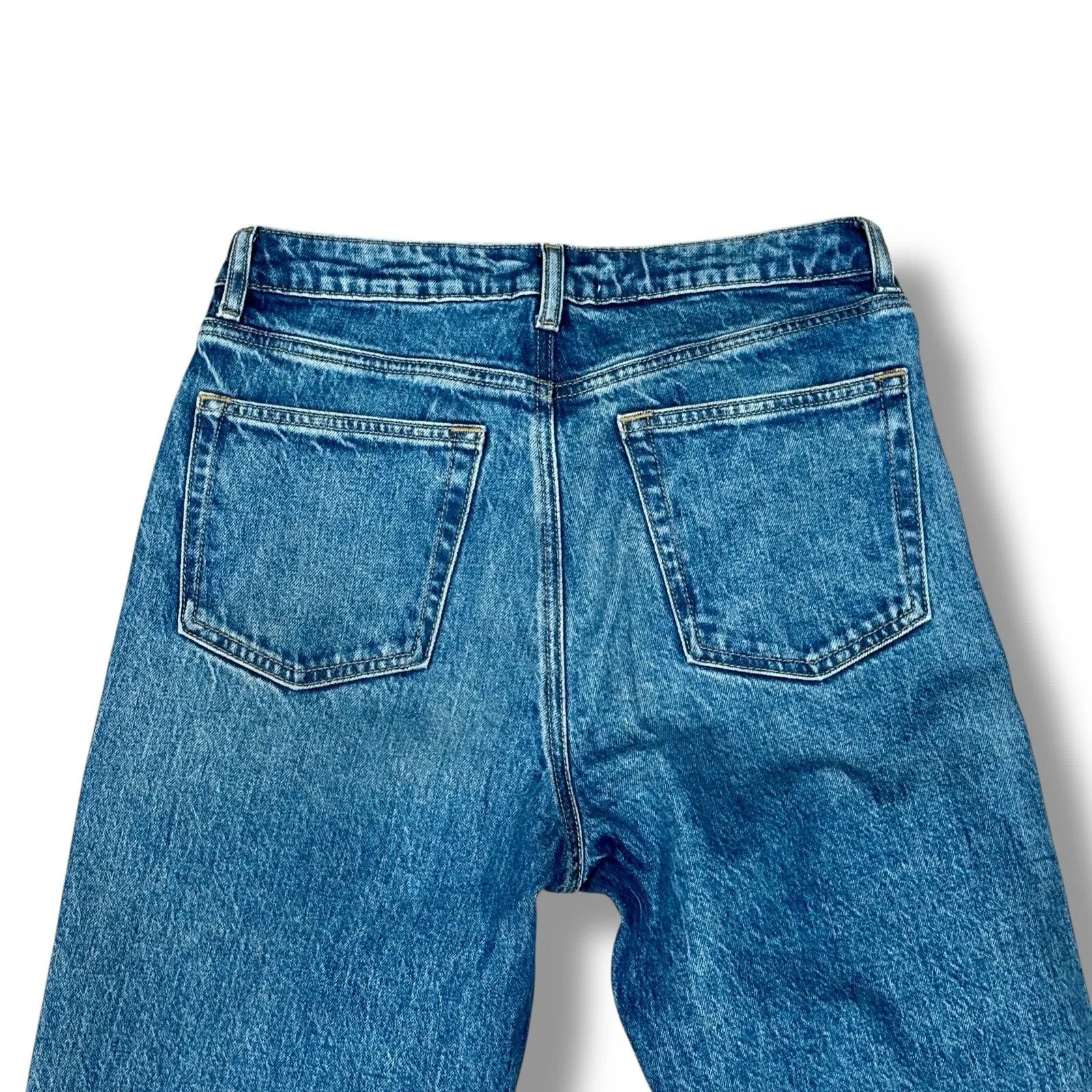 Reformation Size 28 Liza Blue Organic Denim Ultra High Rise Straight Jeans - Image 5