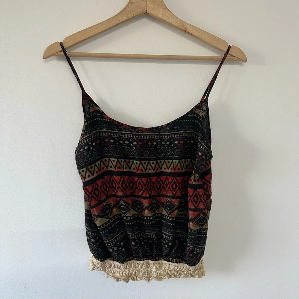 Heart & Hips Tank Top Large Boho Geometric Camisole Earth Tones Western Bohemian - Image 2