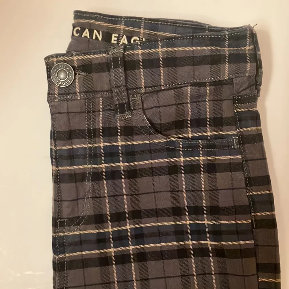 American Eagle Plaid Skinny Hi-Rise Jeggings - Image 2