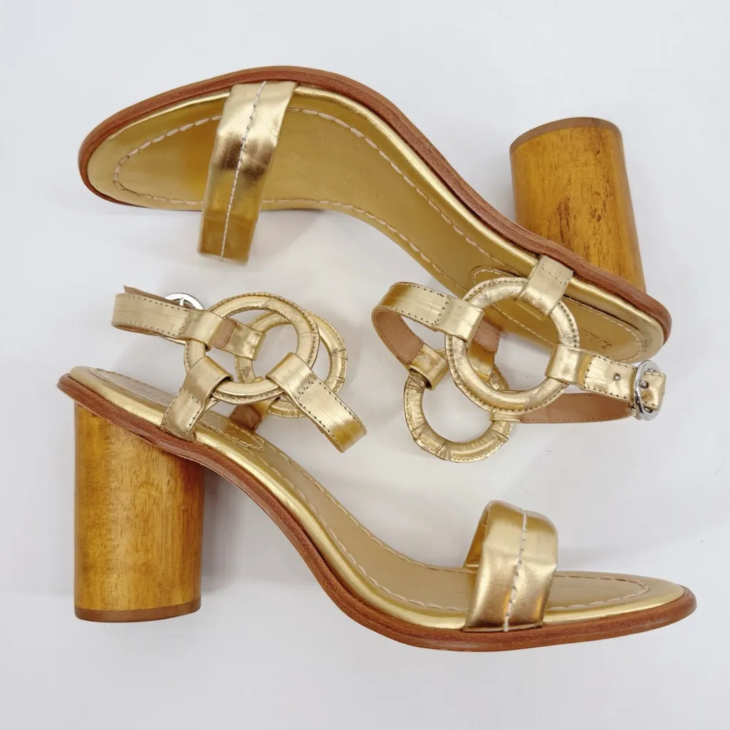 Bernardo Harlow Heeled Sandals Gold Sz 8.5 - Image 9