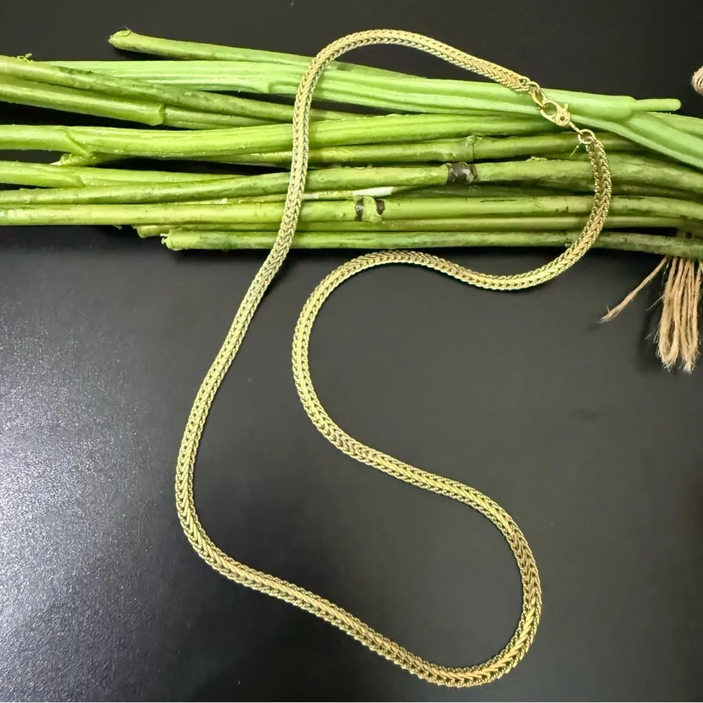 Vintage MONET Herringbone Wheat Gold Tone Twisted Chain 20” Necklace 13g. - Image 11