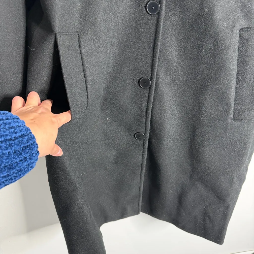 NWT Old Navy Black Mac Car Coat Plus Size Relaxed Button Front Wool Feel XXL - Image 9