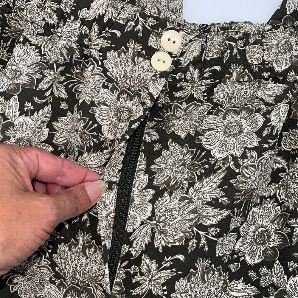 Rena Rowan for Saville Vintage Women’s Wide Leg Green Floral pants Size 14 Petit - Image 3