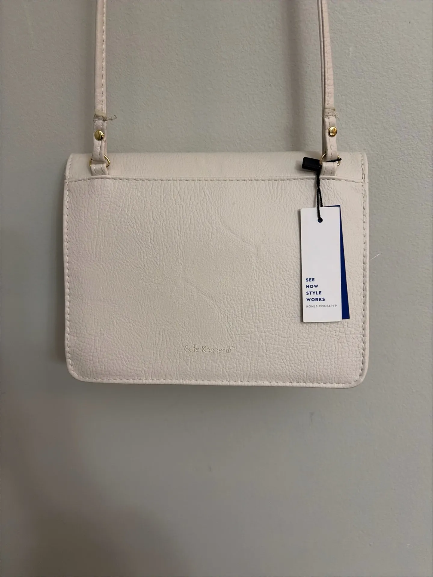 Apt.9 Safe Keeper New! Elegant Cream Crossbody Bag - Image 6