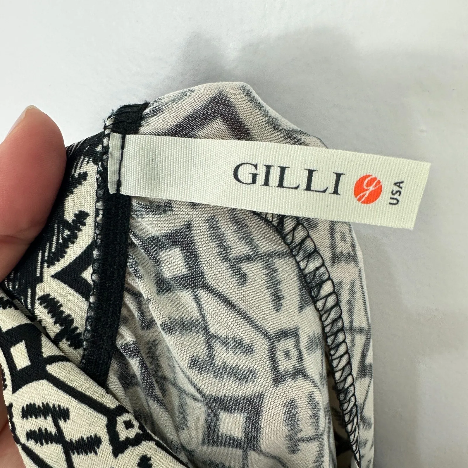 Gilli Jumpsuit‎ Women XS Strapless Smocked Bodice Black Tribal Boho Festival - Image 2