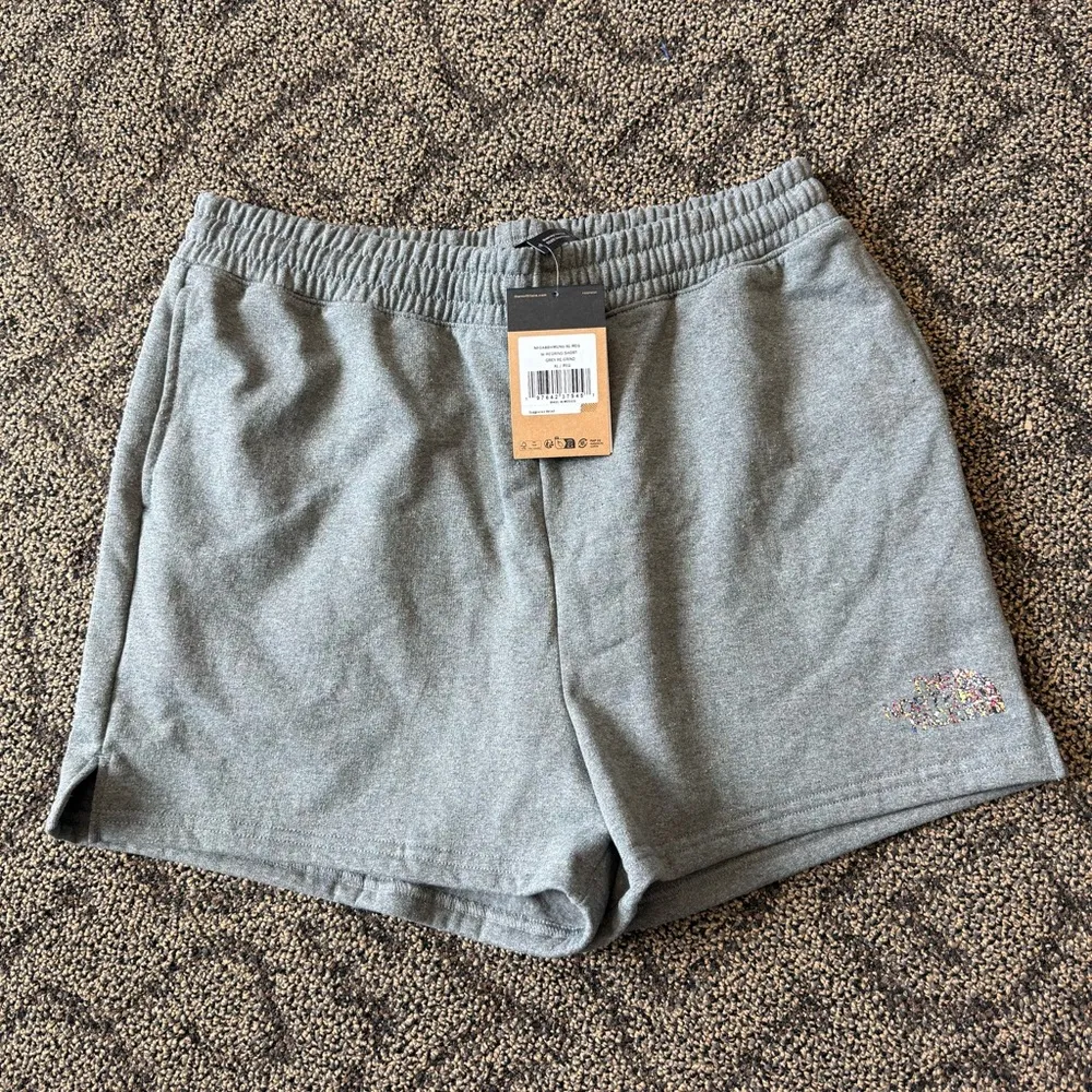 The North Face Re-Grind gray multicolor logo shorts - Image 3