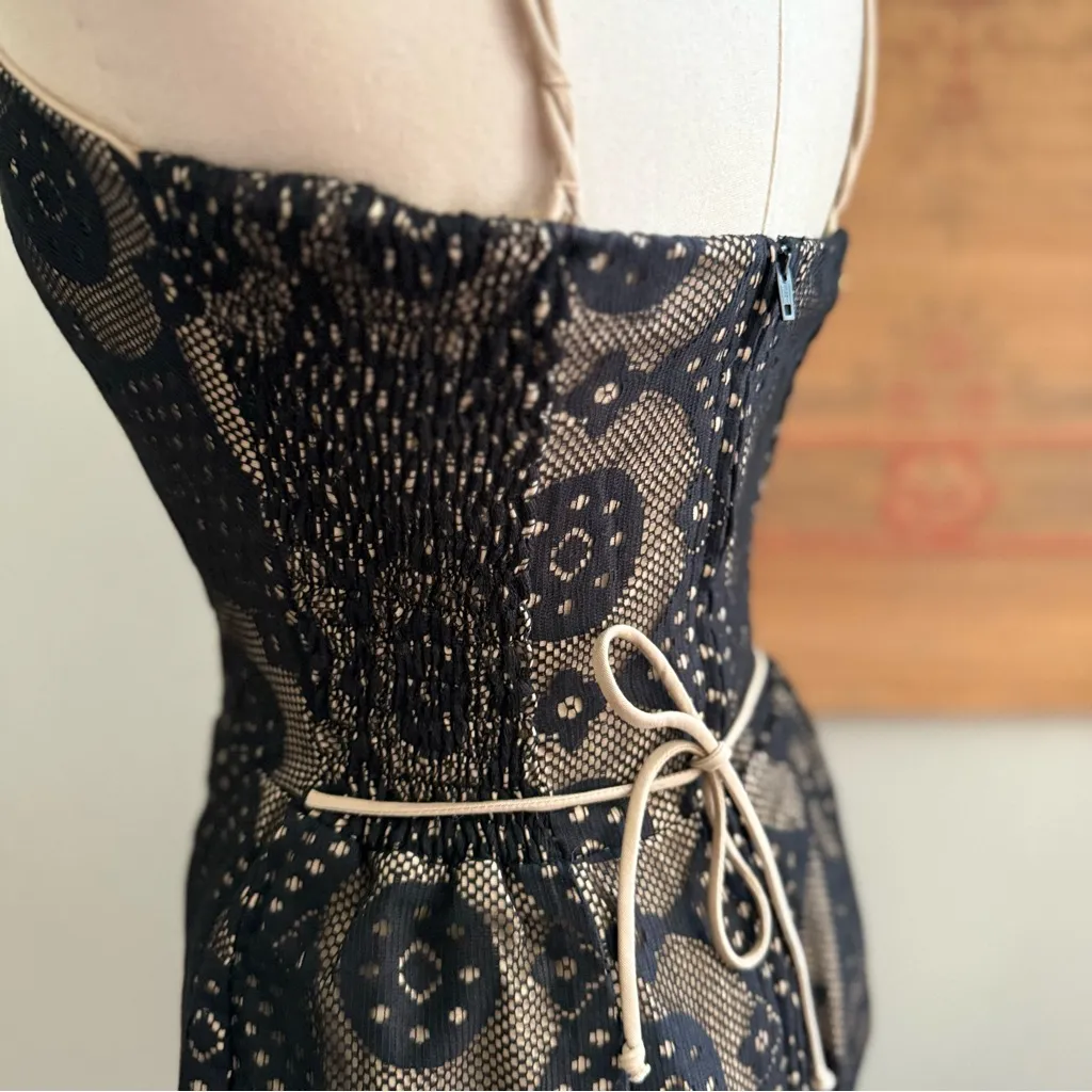 Vintage 1950s Rose Marie Reid Black Lace Romper Swimsuit Playsuit - Image 8