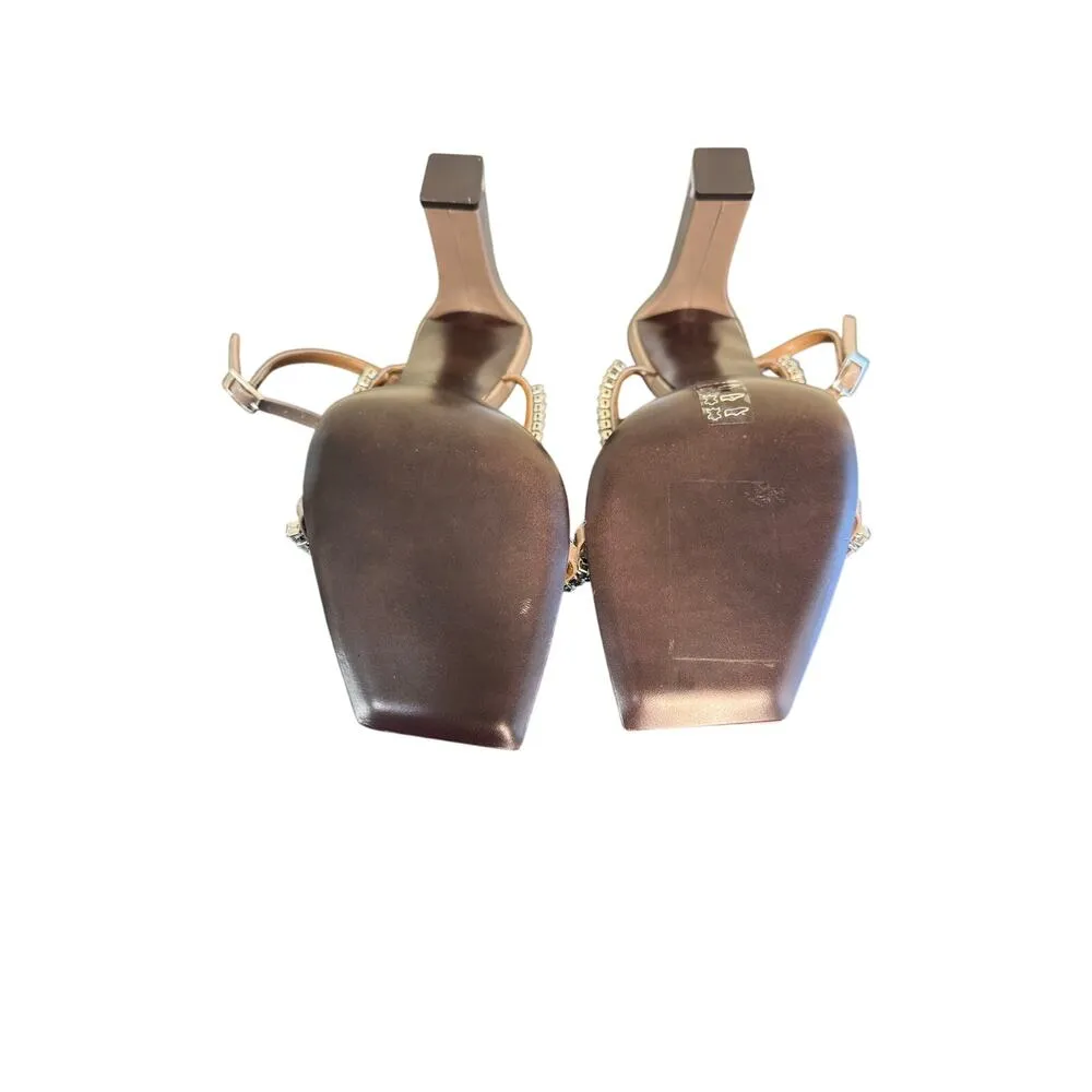 Giuseppe Zanotti NIB Valentiine 90 Crystal Heeled Sandals in Taupe Size 40 - Image 11