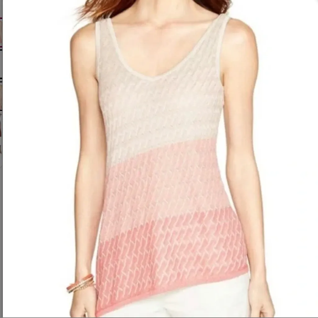WHBM Knit Tank in coral,pink and gold size xs - Image 2