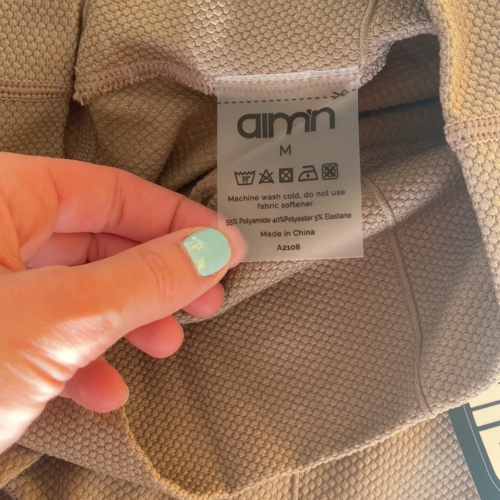 NWT Aimn Espeesso Luxe Seamless biker shorts size M Brown Size M - Image 3