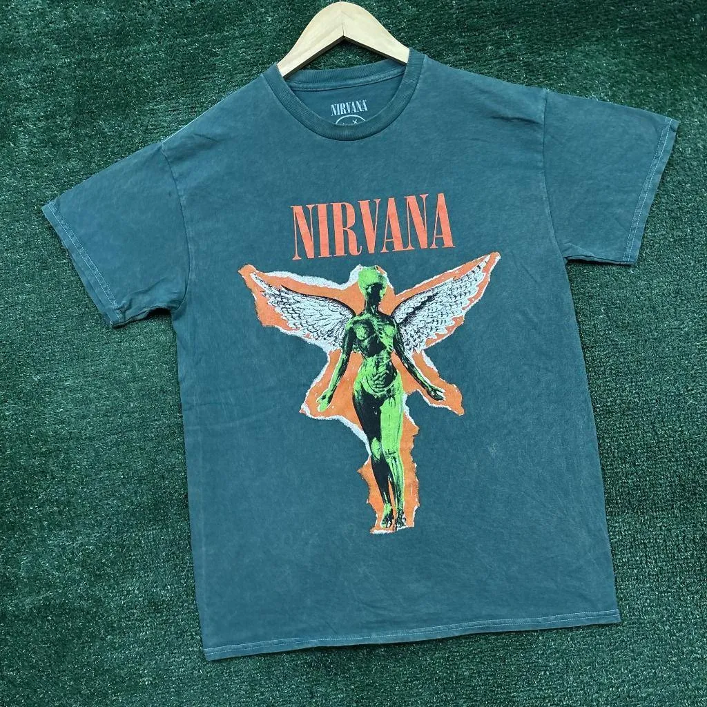 Nirvana In Utero Grunge Band Mineral Wash T-shirt Size Medium - Image 3
