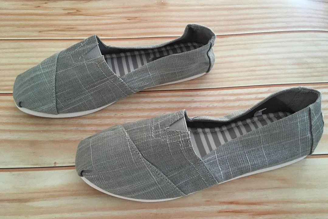 Gray Canvas Flats Size 8 - Image 3