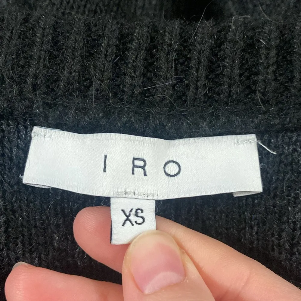 IRO Jasek leopard print longline alpaca wool blend cardigan charcoal black sz XS - Image 13