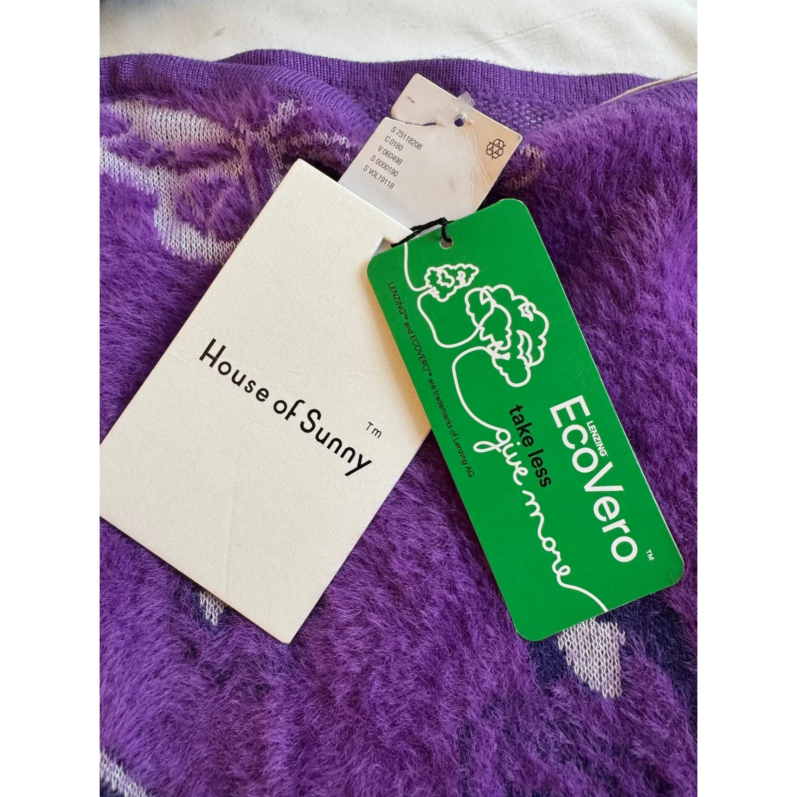 House of Sunny "Butterfly" Knit Skirt – Purple Fuzzy EcoVero / NWT Size S - Image 3