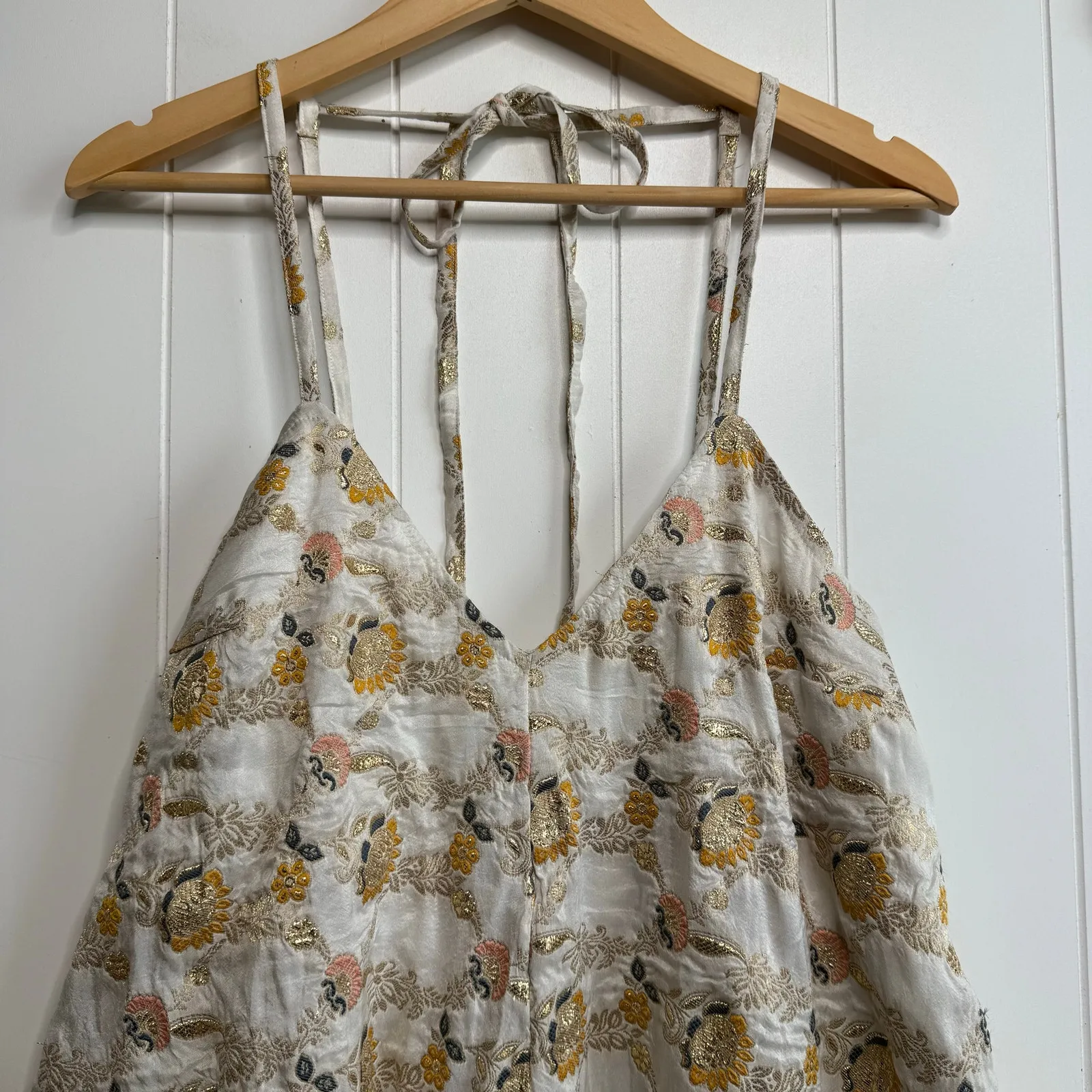 Free People romper floral embroidery one-piece playsuit jumpsuit onesie Small - Image 3