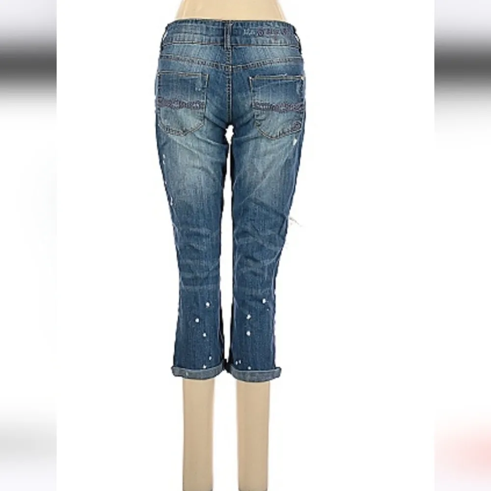 🛍 Indigo Rein Distressed/Destroyed Cropped Jeans 💕 👖 - Size 9 - Image 2