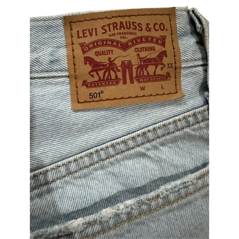 Women's Levi's 501 Original High Rise Jean Shorts Sansome Muse Blue Sz 26 - Image 7